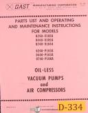 Gast-Gast 0149-V105A, 440 & 740 Pumps & Compressors Operations & Parts Manual 1965-0140-V105A-440-740-01
